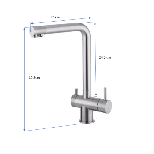 Osmio Gaia 3-Way Stainless Steel Tri-Flow Kitchen Tap