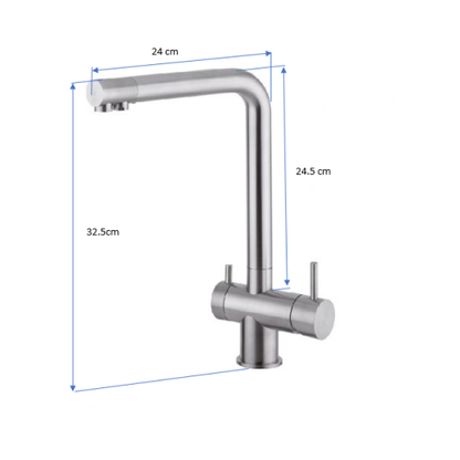 Osmio Gaia 3-Way Stainless Steel Tri-Flow Kitchen Tap