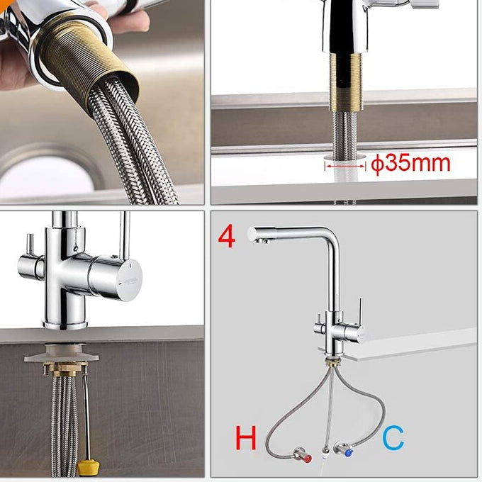 3 Way Kitchen Tap Mixer Deluxe Finish