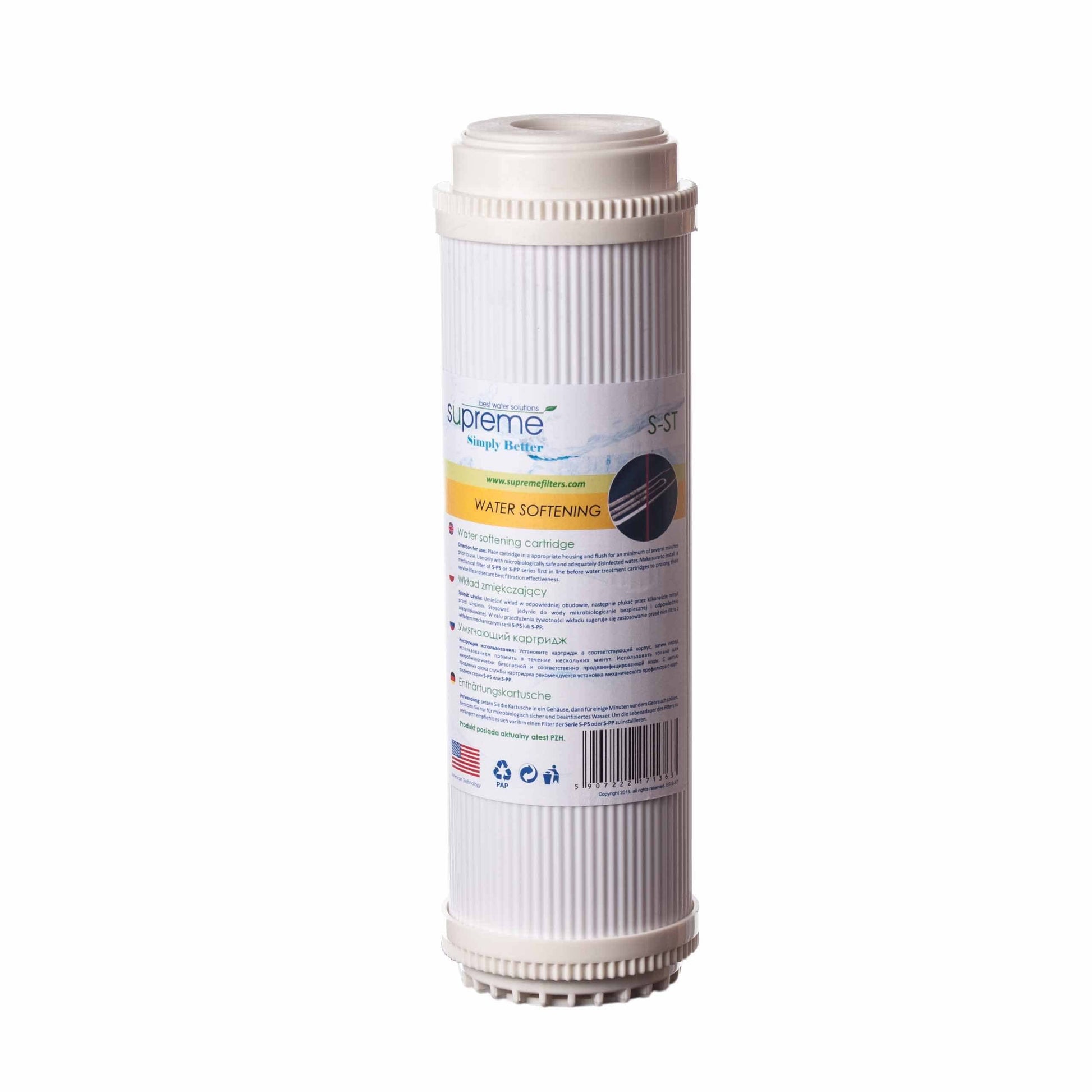 Water Softening Filter Cartridge | Supreme 10-Inch 