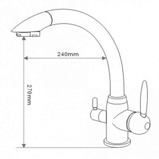Osmio Vitalia Chrome 3-Way (Tri-flow) Kitchen Tap €129.99 Water Filter Tap