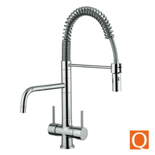 Osmio Azzurra Breve 3-Way Tri-Flow Kitchen Tap with Pull-Out Spray Hose